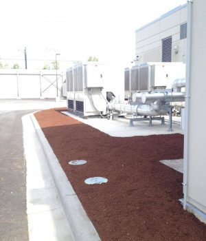 Mulch install of commercial area