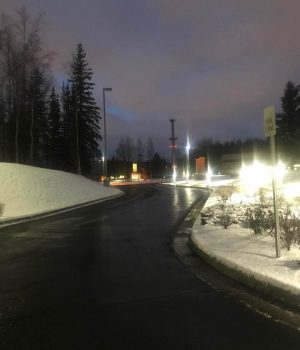 Snow & Ice - Anti-Iced : De-Iced Parking Lot Entrance